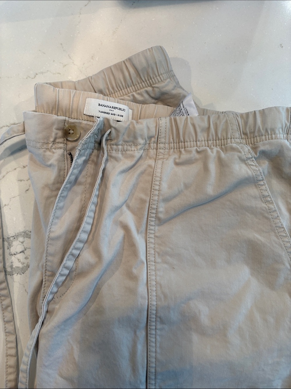 Banana Republic Womens Tan Elastic-Waist Chino Pants